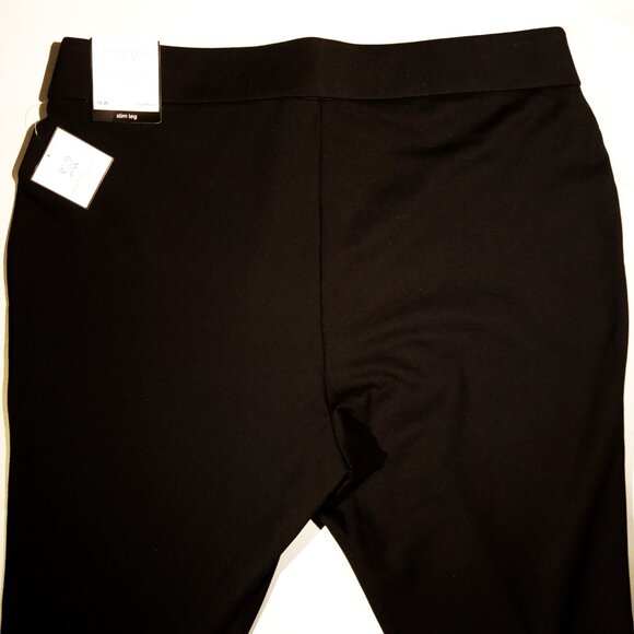 RAFAELLA Pants sz 18W Black Slim Leg Pull-On Trouser Comfort Waistband NWT - Picture 7 of 9